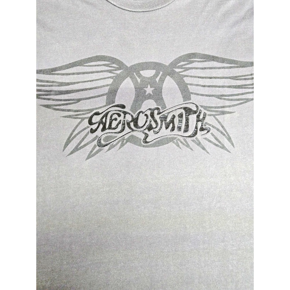 Aerosmith Winged Logo Gray T-Shirt Size XL Rock & Pop Music Band Tee